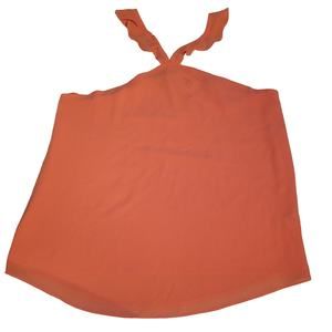 Naked Zebra Coral Halter Neck Style Cross Back Seeveless Top Blouse Womens L NWT